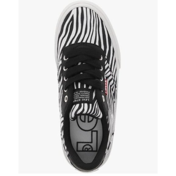 New! Size: 6 Women | Levi's Unisex Naya M Zebra Sneaker | Black & White - Picture 3 of 13